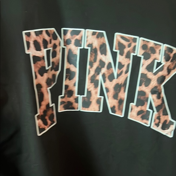 Black T-Shirt with Leopard Print Logo - Picture 2 of 5
